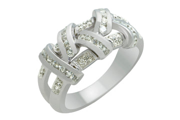 12/25 Carat White Gold 14kt Interweaved Diamond Ring Alain Raphael