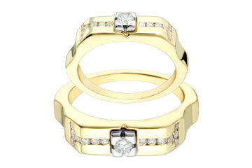 13/25 Carat Two-Tone Diamond Floral His & Her Rings Alain Raphael