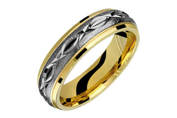 14K Comfort Fit Wedding Band with Leaf Shaped Motif Alain Raphael