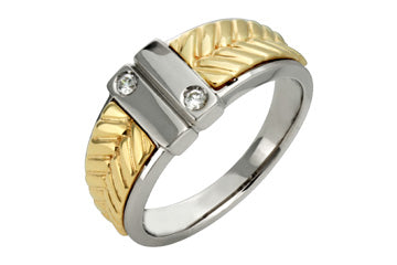 14K Diamond Two-Tone Wedding Band Alain Raphael