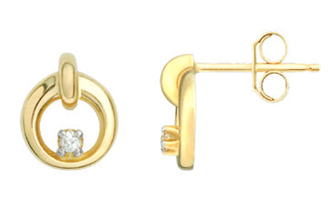 14K Yellow Gold Circular Diamond Earrings Alain Raphael