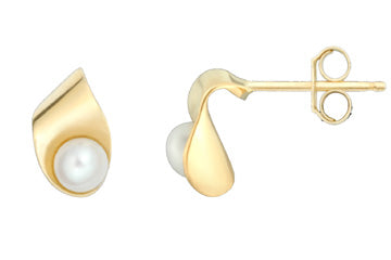 14K Yellow Gold Cultured Pearl Earrings Alain Raphael
