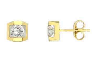 14K Yellow Gold Diamond Stud Earrings Alain Raphael