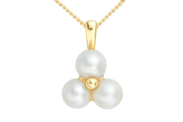 14K Yellow Gold Floral Shape Pearl Pendant Alain Raphael