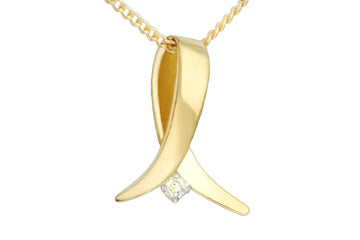14K Yellow Gold Looped Diamond Pendant With Chain Alain Raphael