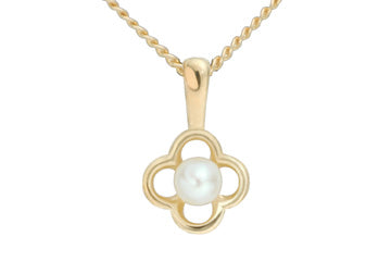 14K Yellow Gold With Button Pearl Pendant With Chain Alain Raphael