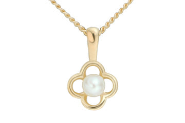 14K Yellow Gold With Button Pearl Pendant With Chain Alain Raphael