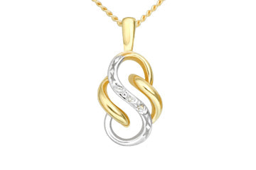 14K Yellow & White Gold Diamond Pendant With Chain Alain Raphael