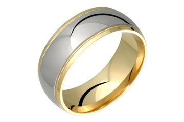 14kt Comfort Fit Two-Tone Wedding Band Alain Raphael