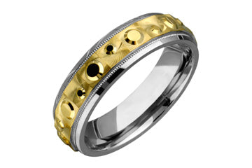 14kt Engraved Two-Tone Wedding Band Alain Raphael