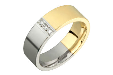 14kt Two-Tone Diamond Wedding Band Alain Raphael