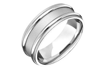 14kt White Gold Double Ridge Wedding Band Alain Raphael