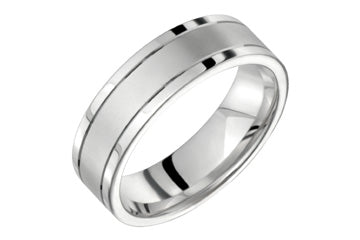 14kt White Gold Engraved Wedding Band Alain Raphael