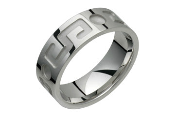 14kt White Gold Greek Style Motif Wedding Band Alain Raphael