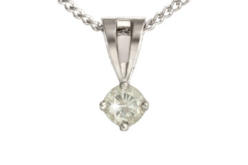 14kt White Gold Solitaire Diamond Pendant Alain Raphael