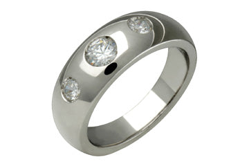 14kt White Gold Tapered Diamond Wedding Band Alain Raphael
