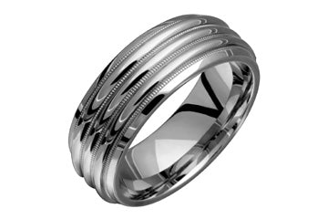 14kt White Gold Triple Radius Wedding Band Alain Raphael