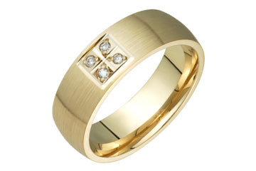 14kt White Gold Wedding Band with Flowered Diamond Motif Alain Raphael