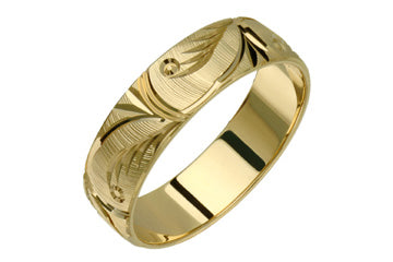 14kt Yellow Gold Carved Wedding Band Alain Raphael