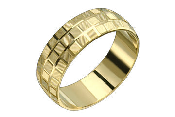 14kt Yellow Gold Checkered Design Wedding Band Alain Raphael
