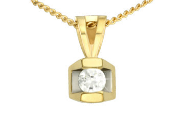 14kt Yellow Gold Diamond Solitaire Pendant Alain Raphael