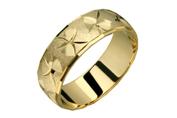 14kt Yellow Gold Star Designed Wedding Band Alain Raphael