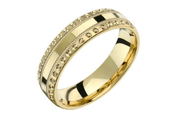 14kt Yellow Gold Wedding with Beaded Edges Alain Raphael