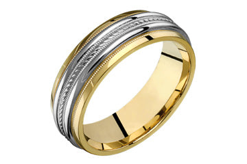 14kt Yellow and White Gold Rope Chain Pattern Wedding Band Alain Raphael