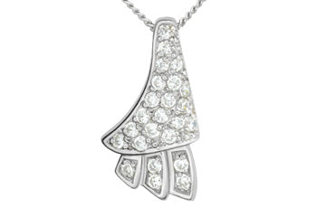 17/25 Carat White Gold 14kt Diamond Pendant with Chain Alain Raphael