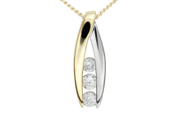 17/50 Carat Graceful Triple Diamond Pendant With Chain Alain Raphael