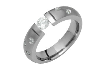 17/50 Carat Titanium Ring with Tension Set Diamonds Alain Raphael