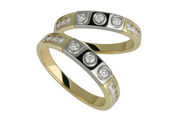 19/25 Carat Diamond Two Tone Wedding Band Set Alain Raphael