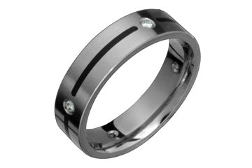 2/25 Carat Diamond & Titanium Ring With Black Resin Alain Raphael