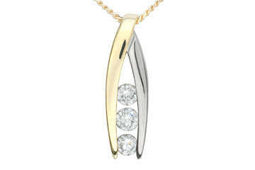 2/5 Carat Exquisite Trio Diamond 14K Pendant With Chain Alain Raphael