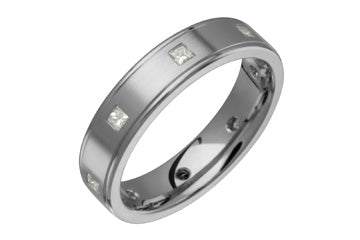 2/5 Carat Princess Cut Diamond Titanium Eternity Ring Alain Raphael