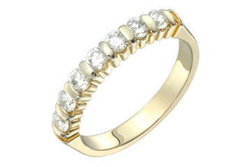 2/5 Carat Yellow Gold Diamond Semi-Eternity Ring Alain Raphael