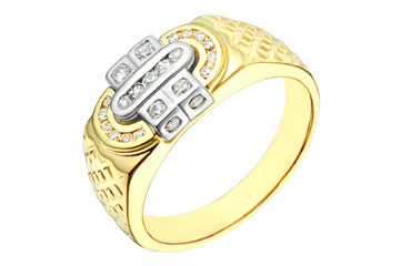 2/9 Carat Two-Tone 14kt Diamond Engraved Ring Alain Raphael