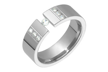 21/100 Carat Tension Set Diamond Titanium Ring Alain Raphael