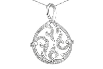 27/50 Carat White Gold 14kt Diamond Pendant with Chain Alain Raphael