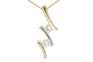 3/10 Carat 14K Thunderbolt Diamond Pendant With Chain Alain Raphael