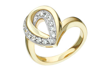 3/10 Carat Pear-Shape Yellow Gold Diamond Ring Alain Raphael