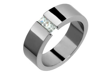 3/10 Carat Princess Cut Diamond Titanium Ring Alain Raphael