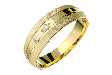 3/100 Carat Tapered 14kt Yellow Gold Diamond Wedding Band Alain Raphael