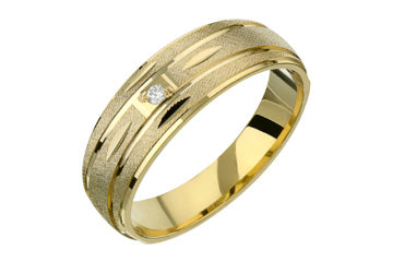 3/100 Carat Tapered Yellow Gold 14kt Diamond Wedding Band Alain Raphael