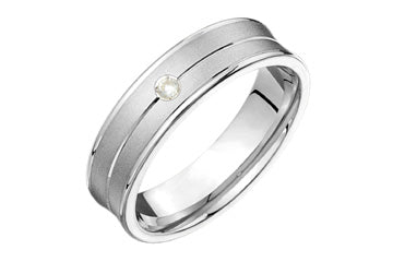 3/100 Carat White Gold 14kt Concaved Diamond Wedding Band Alain Raphael