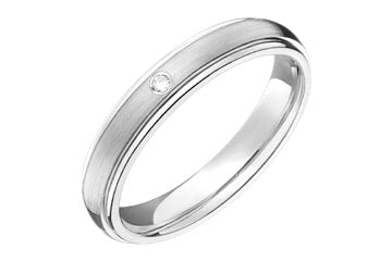 3/100 Carat White Gold 14kt Wedding Band with Diamond Alain Raphael