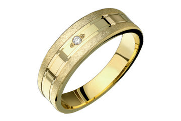 3/100 Carat Yellow Gold 14kt Tapered Wedding Band Alain Raphael