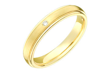 3/100 Carat Yellow Gold 14kt Wedding Band with Diamond Alain Raphael