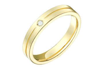 3/100 Yellow Gold Diamond Wedding Band Alain Raphael