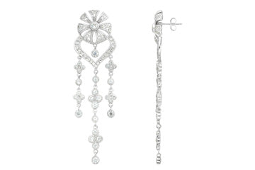3 12/25 Carat White Gold 14kt Diamond Dangling Earrings Alain Raphael